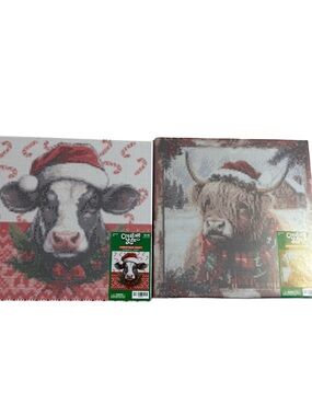 Set of Christmas Cow Diamond Art Kits - Diamond Art. Highland cow